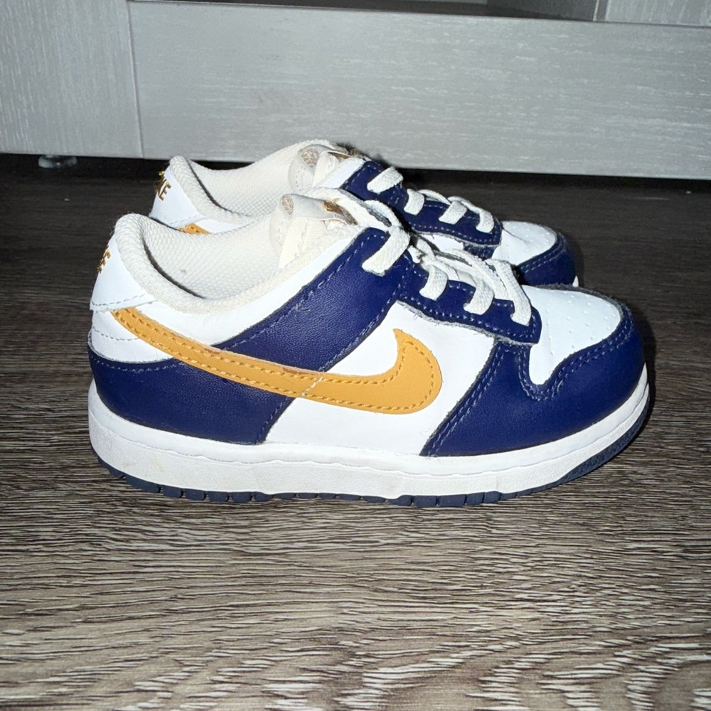 Nike dunks toddler blue  and Gold Sneakers